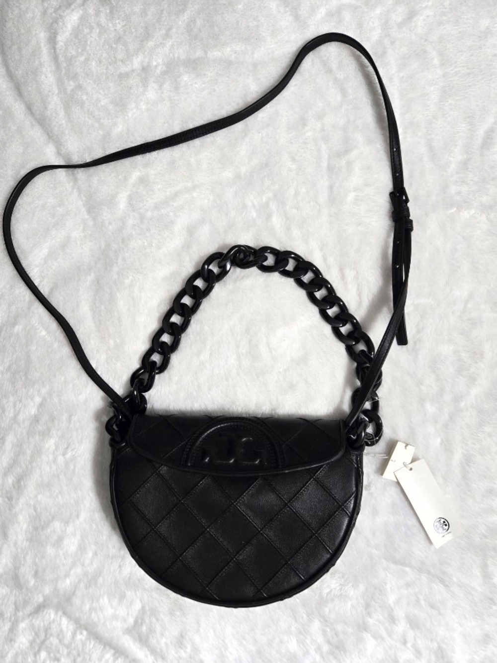 Tory Burch Mini Fleming Soft Crescent Shoulder Bag